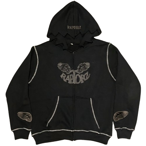 BLACK RAPTORZ ZIGZAG ZIPUP