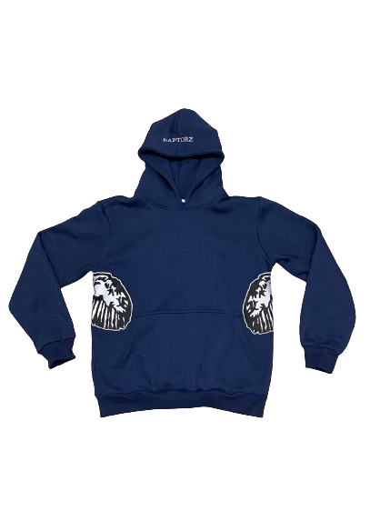 NAVY BLUE RAPTORZ SIDE WINGS HOODIE